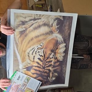 Gail Adams Sleeping Beauty Tiger Art Print Vintage
